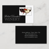 ワインメーカーソムリエワイナリーブラック&ホワイトカード 名刺 (正面/裏面)