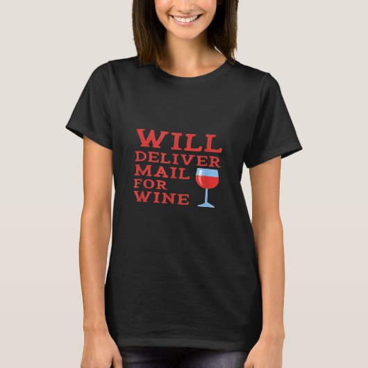 ワインメールを配信する女性ポストウーマンマイ Tシャツ (正面)