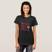 ワインメールを配信する女性ポストウーマンマイ Tシャツ (正面フル)