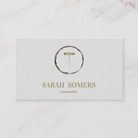 ワインモダンステインコルクスクリューソムリエバーテンダー 名刺 (正面)