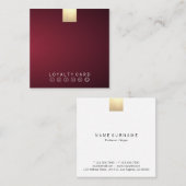 ワインモダン勾配金ゴールドロイヤリティパンチ スクエア名刺 (正面/裏面)