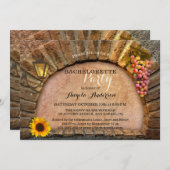 ワインモチーフのヴィンテージバチェロレッテパーティー招待状 招待状 (正面/裏面)