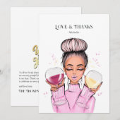 ワインモチーフ サンキューカード (正面/裏面)