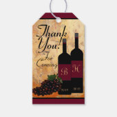 ワインモノグラムのボトルとブドウありがとう ギフトタグ (正面)