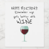 ワインユーモアで年を取り戻す ワインラベル (シングルラベル)