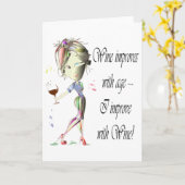 ワインユーモアのあることわざグリーティングカード カード (黄色い花)