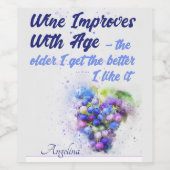 ワインユーモアのあるは年齢パステルブルーピンクのブドウを改善 ワインラベル (シングルラベル)
