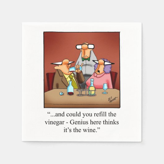 ワインユーモアカクテルパーティーナプキンズ スタンダードカクテルナプキン (正面)