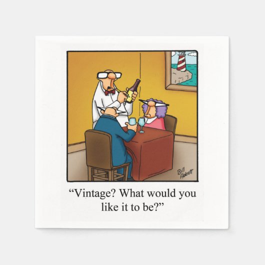 ワインユーモアカクテルパーティーナプキン スタンダードカクテルナプキン (正面)