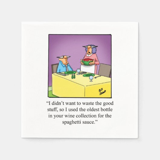 ワインユーモアカクテルパーティーナプキン スタンダードカクテルナプキン (正面)