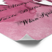 ワインユーモア紫ホワイトアートプリントポスター ポスター (角)