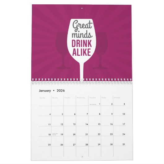 ワインユーモア カレンダー (1月 2026)