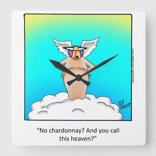 ワインユーモア"斑点"壁時計の贈り物 スクエア壁時計 (正面)