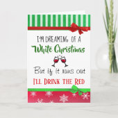 ワインユーモア 白いクリスマスを夢見て 面白い カード (正面)