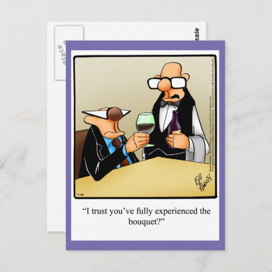 ワインユーモア「花束を体験する」ポストカード ポストカード (正面/裏面)