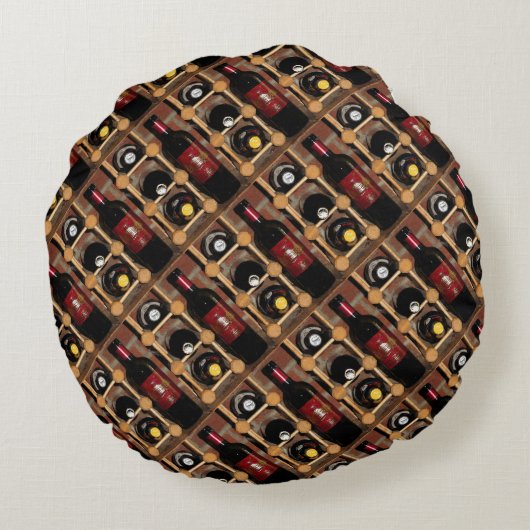 ワインラック抽象芸術円枕 ラウンドクッション (裏面)