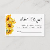 ワインラッフルゲーム | ひまわり秋ブライダルシャワー エンクロージャーカード (正面)