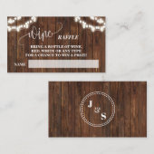 ワインラッフルチケットウェスタンブライダルシャワーカード プレイスカード (正面/裏面)