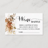 ワインラッフルチケットカード秋秋ブライダルシャワー プレイスカード (正面)