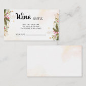 ワインラッフルチケットクリスマスブライダルシャワー プレイスカード (正面/裏面)