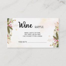 ワインラッフルチケットクリスマスブライダルシャワー プレイスカード