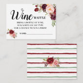 ワインラッフルチケット英語スペインのシャワーカード プレイスカード (正面/裏面)