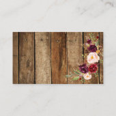 ワインラッフル結婚ズ | Burgundyブライダルシャワーカード プレイスカード (裏面)