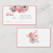 ワインラッフル結婚ブライダルシャワーカード プレイスカード (正面/裏面)