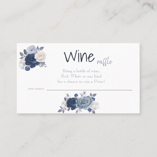 ワインラッフル結婚ブライダルシャワーカード プレイスカード (正面)