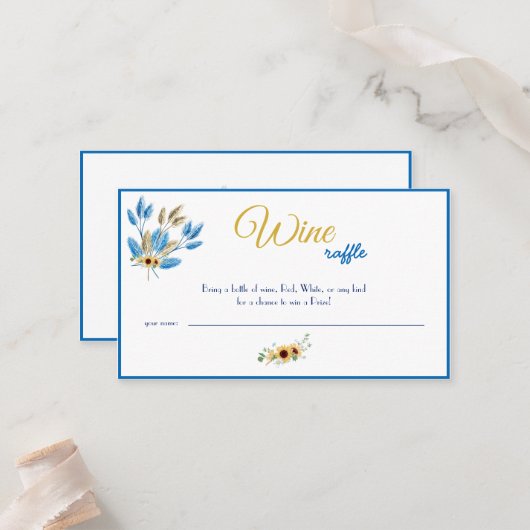 ワインラッフル結婚ブライダルシャワーカード プレイスカード (正面/裏面インサイチュ)