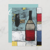 ワインラバーズパーティの招待状 – アート応援 招待状 (正面/裏面)