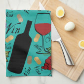 ワインラバーズモチーフカスタム キッチンタオル (四つ折り)