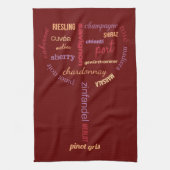 ワインラバータイポグラフィグラス キッチンタオル (縦)