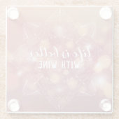 ワインラバーピンク《写真》ぼけ味マンダラアートタイポグラフィ おもしろい ガラスコースター (裏面)