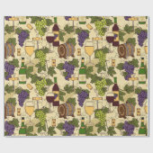 ワインラバーブドウつる植物 パターン（の模様が）ある ラッピングペーパー (フラット)