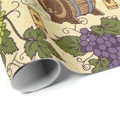 ワインラバーブドウつる植物 パターン（の模様が）ある ラッピングペーパー (ロールコーナー)