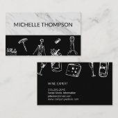 ワインラバーマーブルブラックカラーブロック 名刺 (正面/裏面)