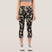 ワインラバーレッドホワイトワイナリーパターン カプリレギンス (正面)