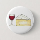 ワインラバーレッドワイングラスブリーチーズワイナリー 缶バッジ (正面)