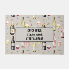 ワインラバーワイン時計 ドアマット