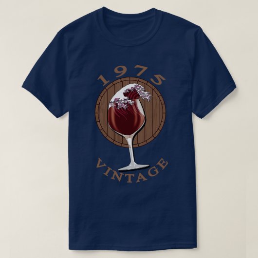 ワインラバー誕生日1975ヴィンテージ Tシャツ (デザイン正面)