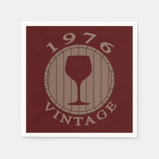 ワインラバー誕生日1976ヴィンテージ スタンダードカクテルナプキン (正面)