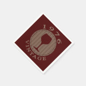 ワインラバー誕生日1976ヴィンテージ スタンダードカクテルナプキン (角)