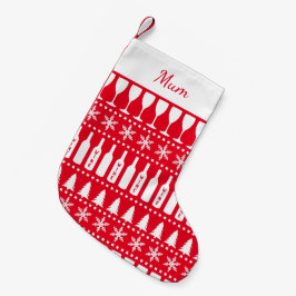 ワインラバー醜いクリスマスセーター赤 スモールクリスマスストッキング
