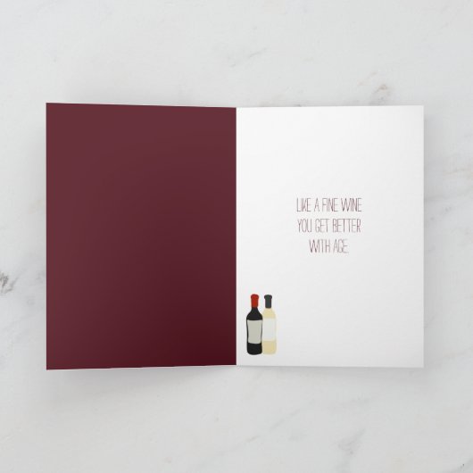 ワインラパーソナライズされたバーズ誕生日 カード (内部)