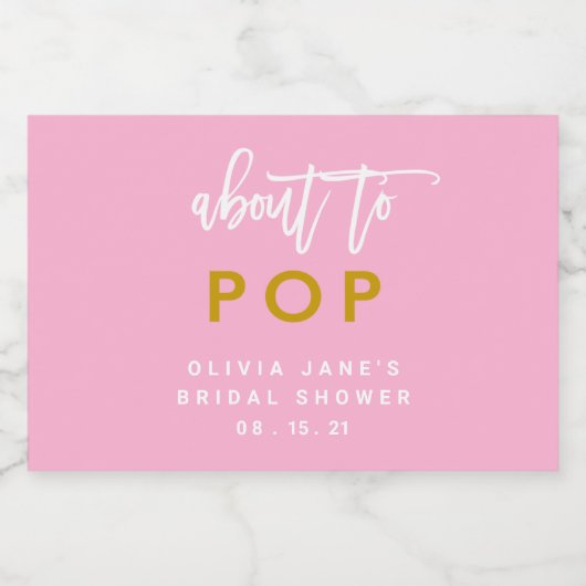 ワインラベルに向けて女の子のポップ・アートの赤きらめくちゃんシャワー スパークリングワインラベル (シングルラベル)