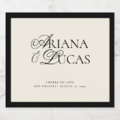 ワインラベルを愛するミニマルな手書き応援 スパークリングワインラベル (シングルラベル)