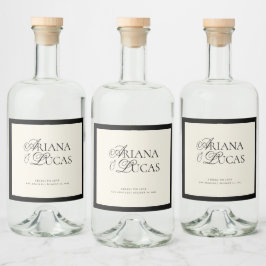 ワインラベルを愛するミニマルな手書き応援 リキュールボトルラベル