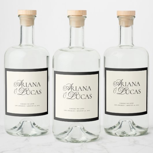 ワインラベルを愛するミニマルな手書き応援 リキュールボトルラベル (ボトル)