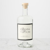 ワインラベルを愛するミニマルな手書き応援 リキュールボトルラベル (正面)